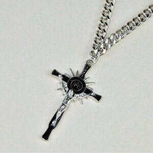 Christogram Crucifix INRI Jesus Crusades Grail Cross Catholic Christian Necklace